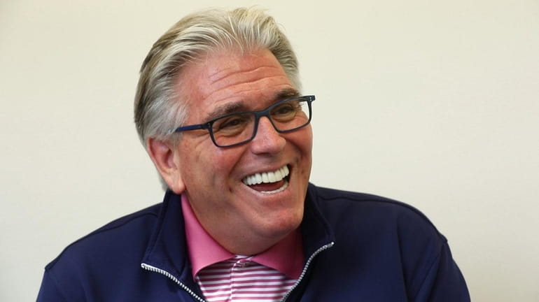 Mike Francesa laughs during an interview at WFAN studios on...