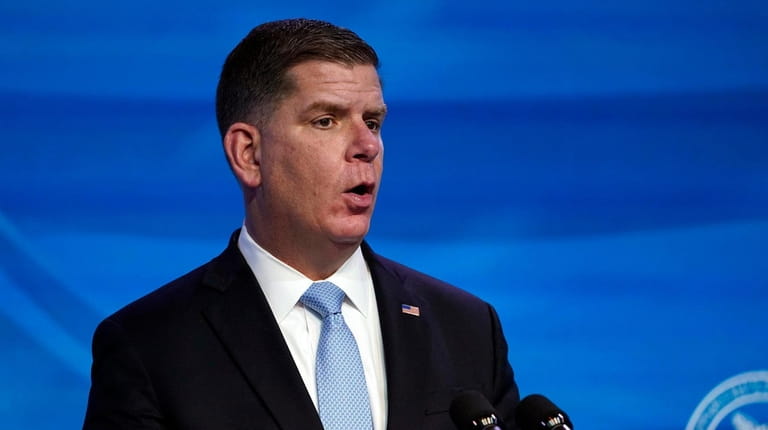Boston Mayor Marty Walsh speaks at The Queen theater in...