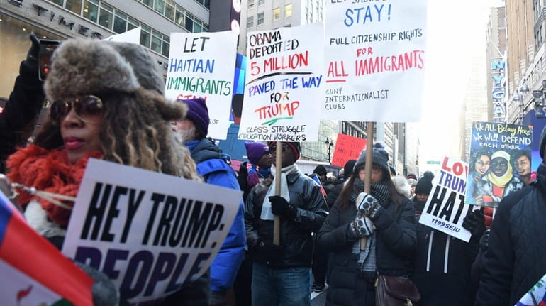 The Rally Against Racism in Times Square drew hundreds of...