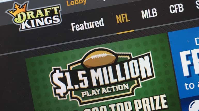 The fantasy sports website DraftKings is shown on October 16,...