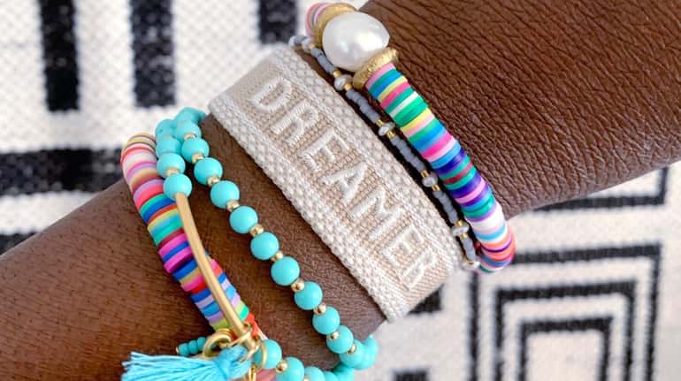 This "Dreamer" word band bracelet can be found at Hidden...