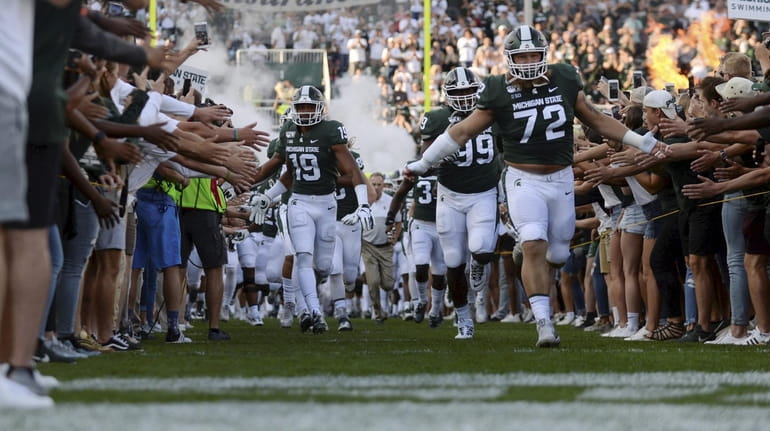 EAST LANSING, MI - AUGUST 30: Michigan State Spartans defensive...