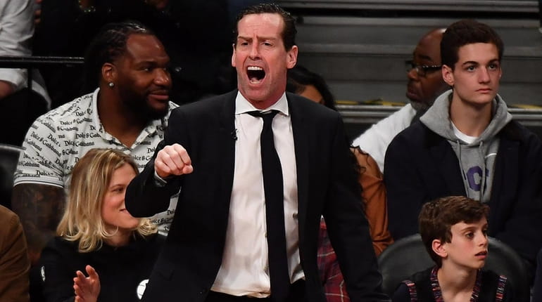 Nets head coach Kenny Atkinson in the third quarter during...