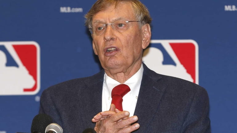 MLB Commissioner Bud Selig talks to the media following baseball's...
