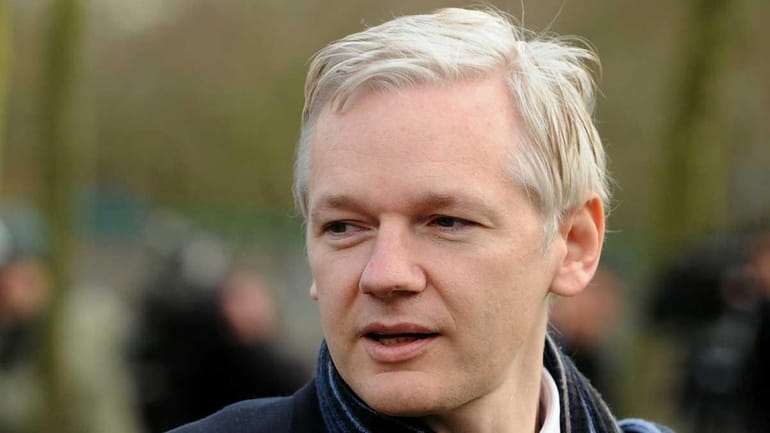 WikiLeaks founder Julian Assange arrives at Belmarsh Magistrates' Court, in...