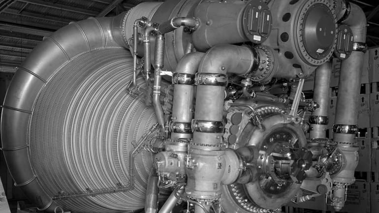 This 1963 photo provided by NASA shows an F-1 Engine...