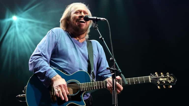 Barry Gibb of The Bee Gees performs solo in concert...