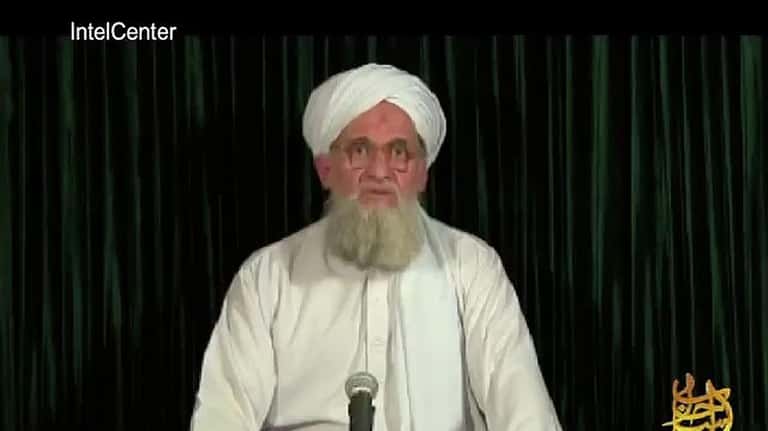 Al-Qaida leader Ayman al-Zawahiri speaking from an undisclosed location in...