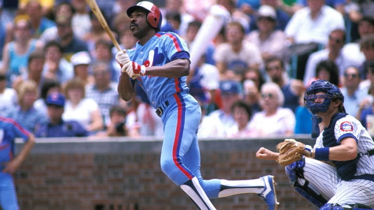 Montreal Expos Andre Dawson(10) during a game from career with...