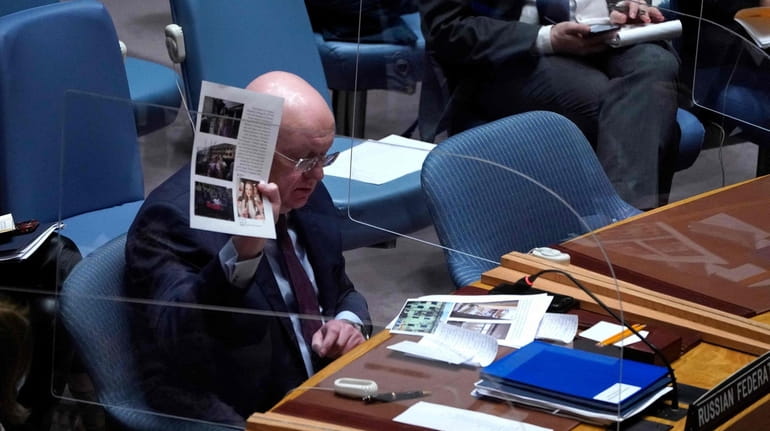 Russia's ambassador to the UN Vassily Nebenzia accuses the U.S. of...