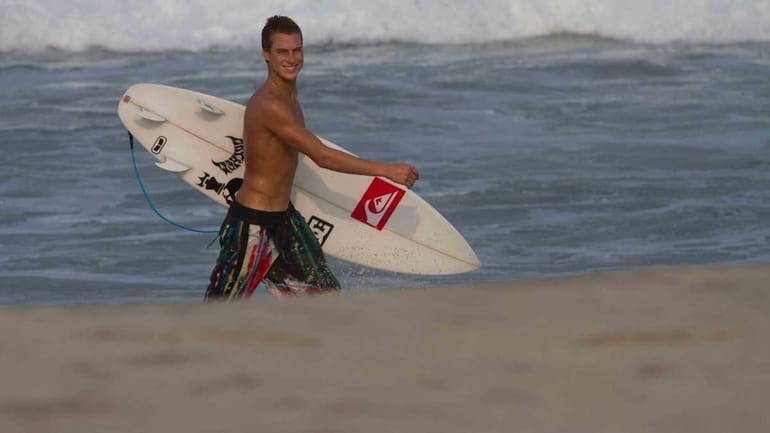 Long Beach native and pro surfer Balaram Stack takes a...