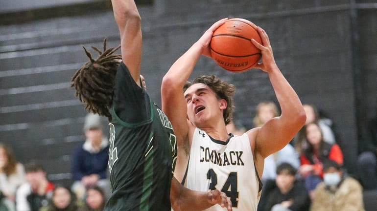 Commack’s Chris McHugh, defended by Marquese Dennis said, “We just...