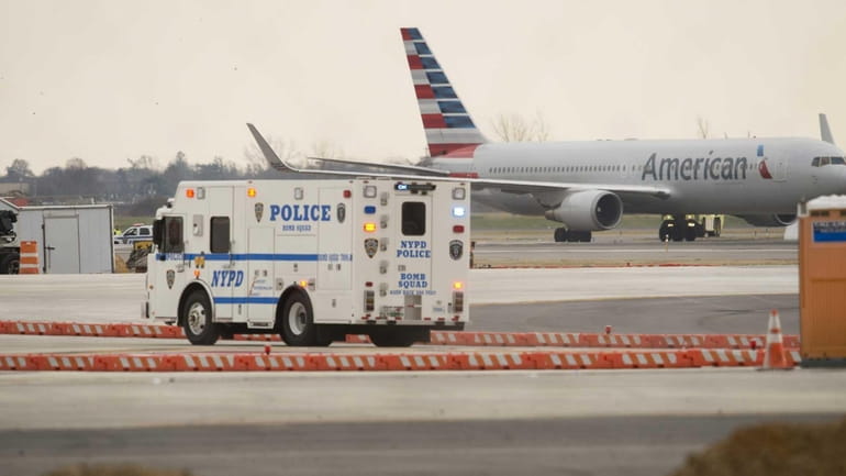 An American Airlines jet landed safely Sunday, Nov. 30, 2014,...
