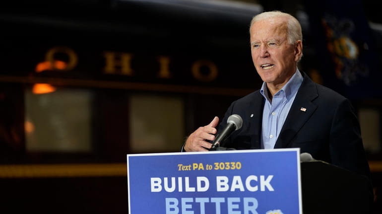 Democratic presidential candidate former Vice President Joe Biden speaks at...