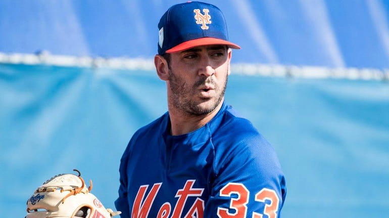 Mets pitcher Matt Harvey during a spring training workout on...