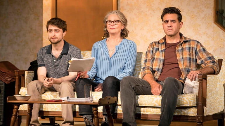From left, Daniel Radcliffe, Cherry Jones and Bobby Cannavale in...
