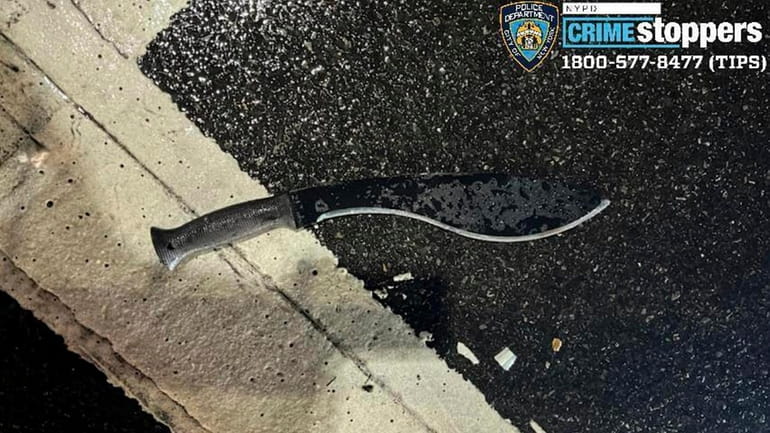 This photo provided by the NYPD shows a weapon allegedly...