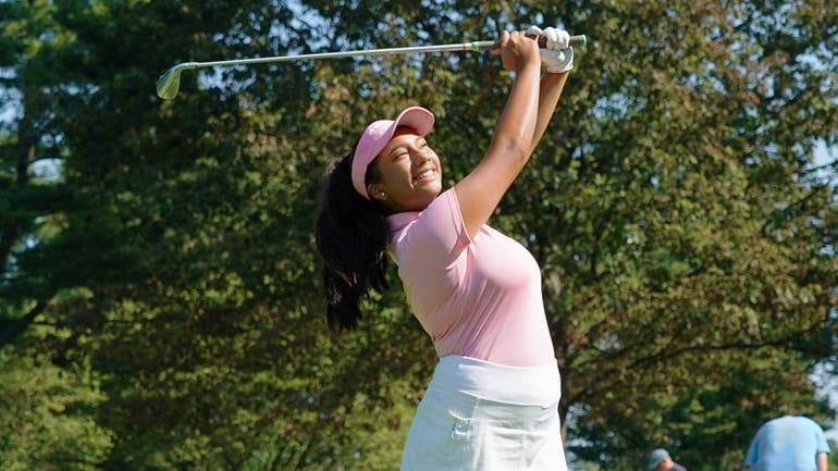 Mia Moran, 15, of Freeport, plays golfs at Eisenhower Park...