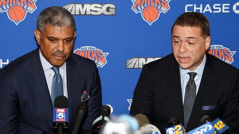 Knicks president Steve Mills and GM Scott Perry answer questions...