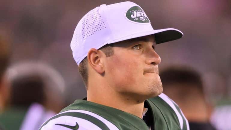 Jets quarterback Christian Hackenberg during the first half of a...