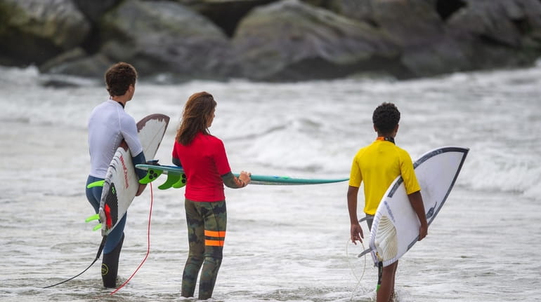 Surfers compete in New York Surf Week in Long Beach last...