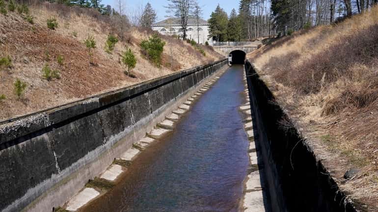 Water from New York City's Ashokan Reservoir runs through the...
