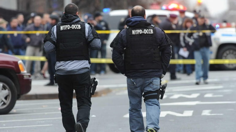 The scene where NYPD officers Wenjian Liu and Rafael Ramos...
