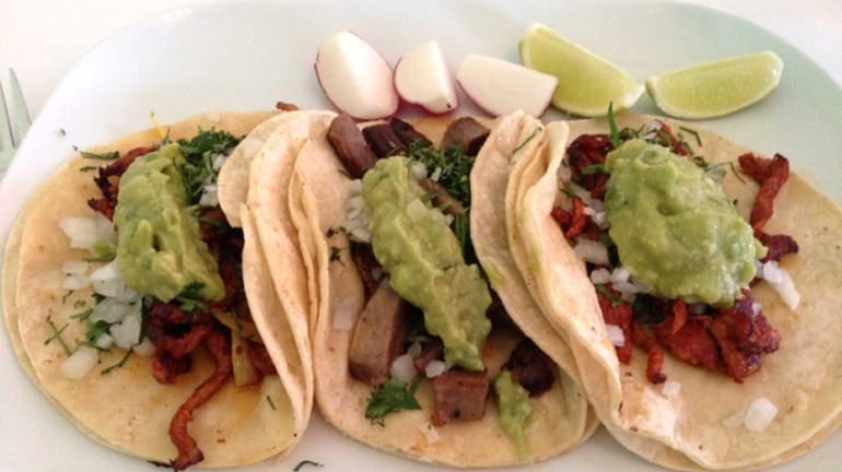 Trio of tacos at the new Cinco de Mayo in...