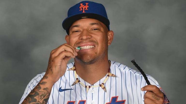 Pitcher Taijuan Walker poses for a photo for the Mets'...