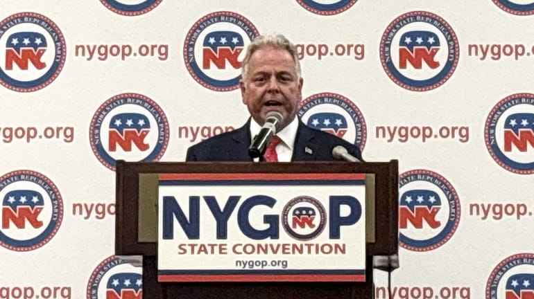 Mike Sapraicone speaks at the NYS Republican Nominating Convention in...