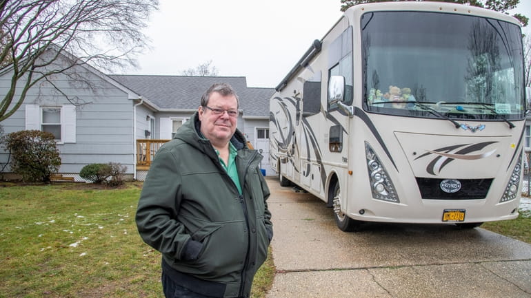 Lindenhurst resident Louis Meister, with his 36-foot camper, spoke out...