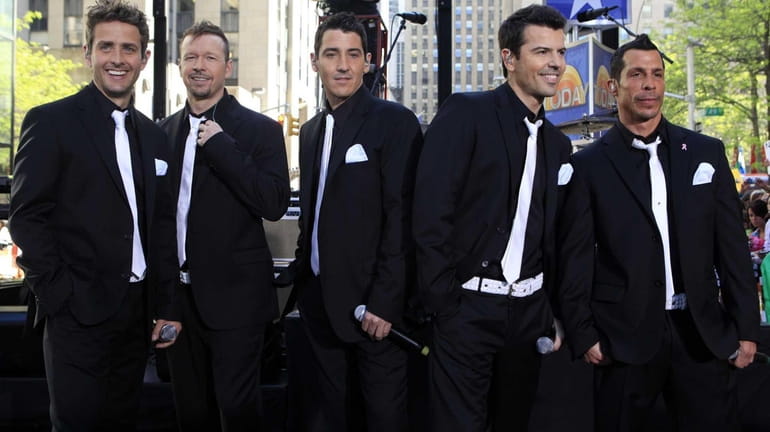 New Kids on the Block, from left, Joey McIntyre, Donnie...