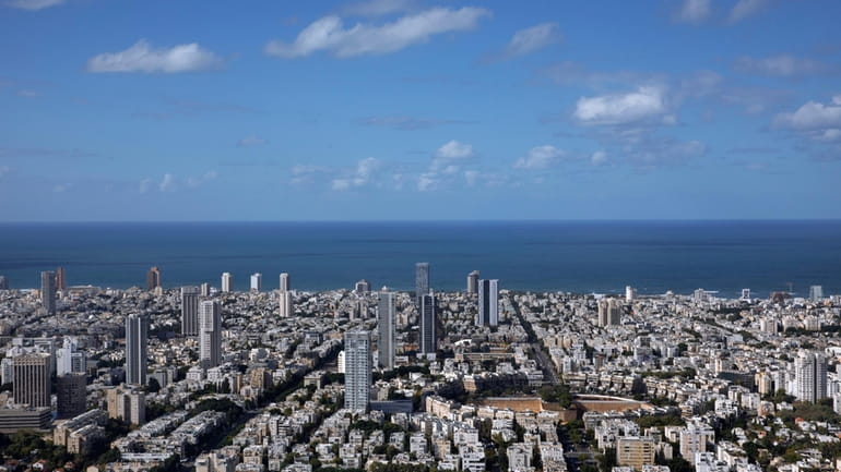 A general view shows the center of Tel Aviv, Israel,...