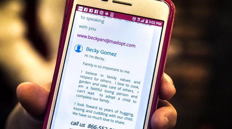Becky Gómez of Medford shows an email sent to the woman...