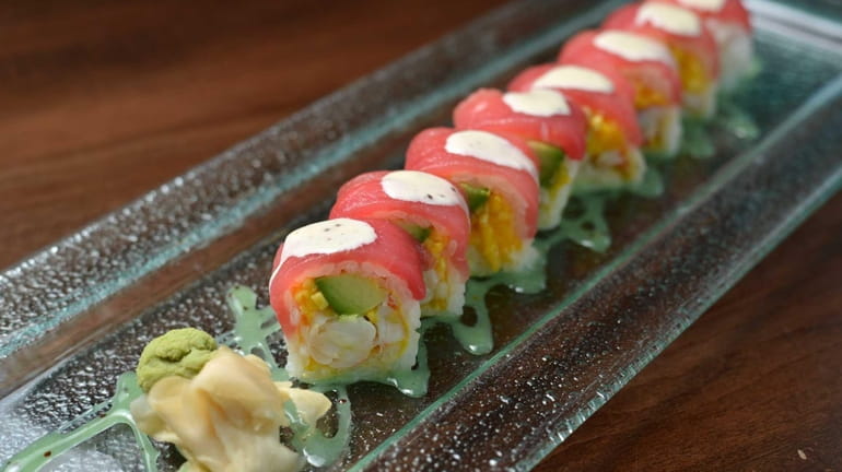 The "Mio roll," with lobster, mango, avocado, tuna, and soy-nori...