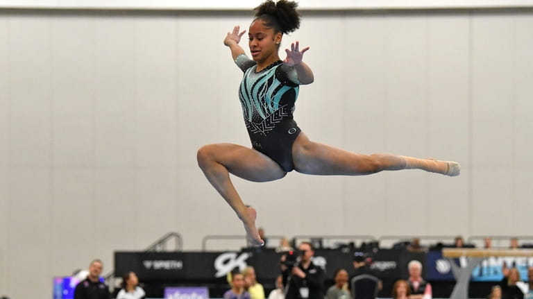 Skye Blakely performs on the floor exercises at the USA...