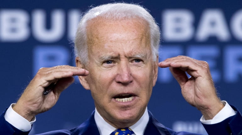 Democratic presidential candidate former Vice President Joe Biden speaks at...