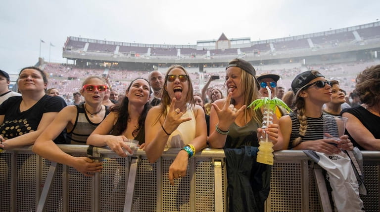 Fans watch Jimmy Eat World perform at Northwell Health at...