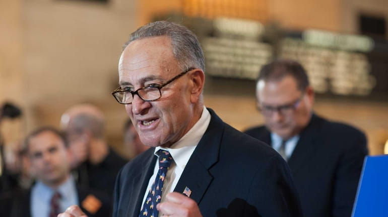 Sen. Charles Schumer announces the Commuter Benefits Equity Act, which...