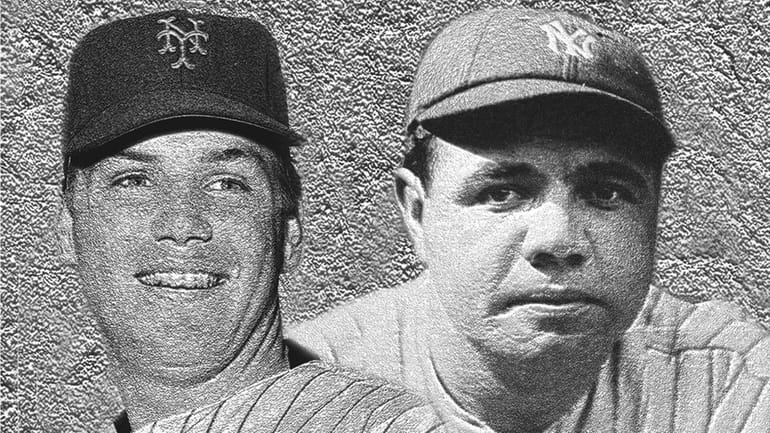 Tom Seaver of the Mets and Babe Ruth of the...