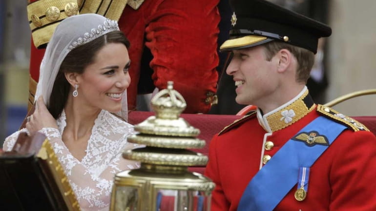 Britain's Prince William and his wife Kate, Duchess of Cambridge,...