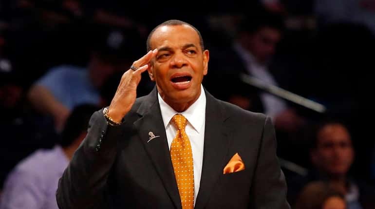 Nets coach Lionel Hollins watches his team against the Rockets...