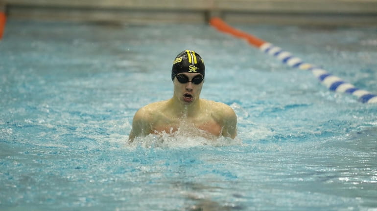 Noah Cakir from St. Anthony's won the 100 yard breaststroke...