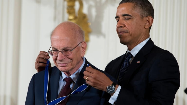 President Barack Obama awards psychologist Daniel Kahneman with the Presidential...