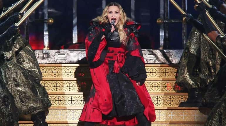 Madonna performs at Madison Square Garden in Manhattan on Wednesday,...