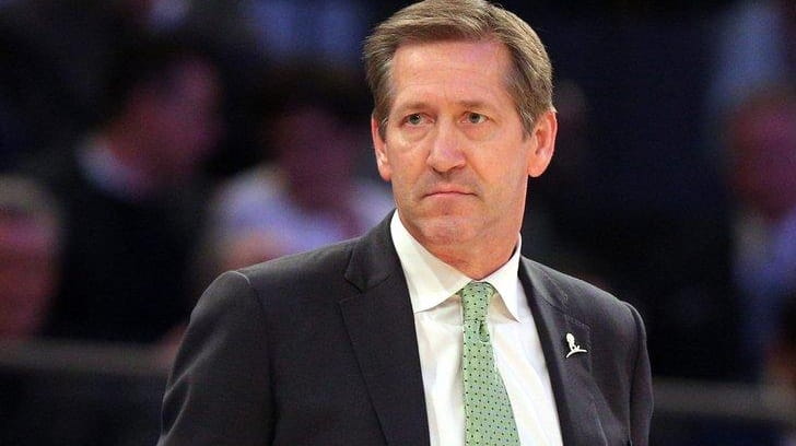 Knicks head coach Jeff Hornacek coaches against the Nets at...