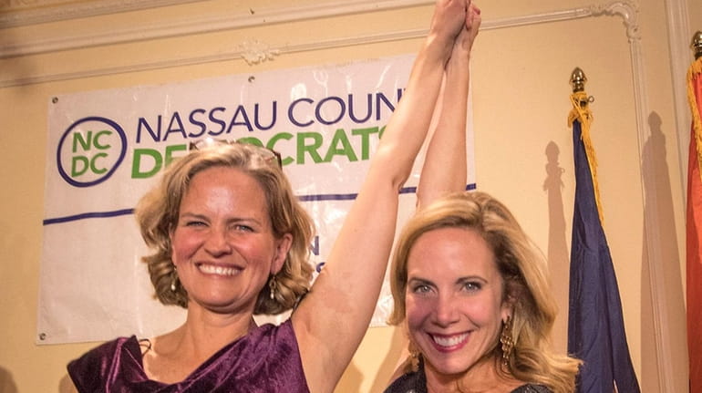 Democratic Nassau County Executive-elect Laura Curran and Hempstead Town Supervisor-elect...