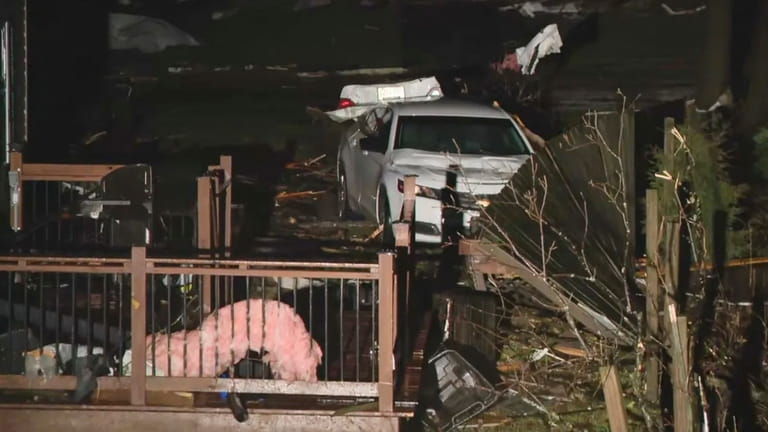 In this image taken from video provided by WSYX, damage...