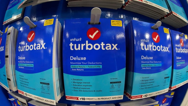 TurboTax is displayed in a Costco warehouse in Pittsburgh on...