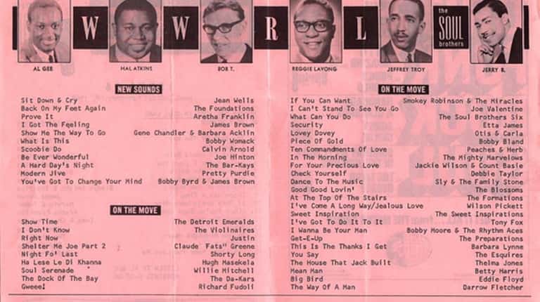 WWRL's Soul 16 Survey of Top Hits pamphlet for the...